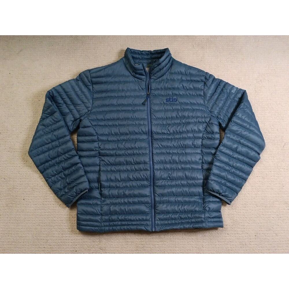 Stio Pertex Quantum Puffer Jacket Mens Large Blue With Company Logo